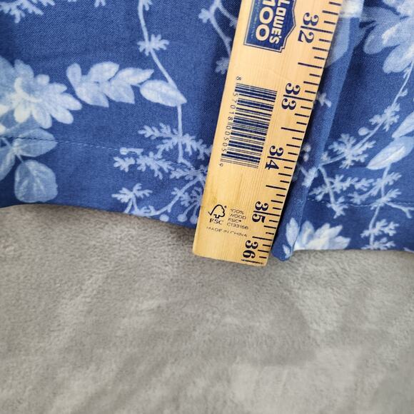 NWT H&M Women’s Dress SZ 6 Blue Floral Viscose 3/4 Sleeve Modest Workwear Church - Picture 11 of 11